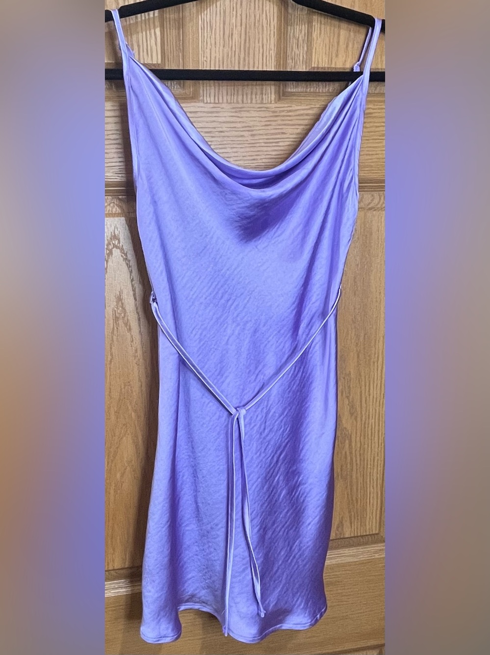 Motel Rocks Lavender Cowl Neck Satin Slip Dress